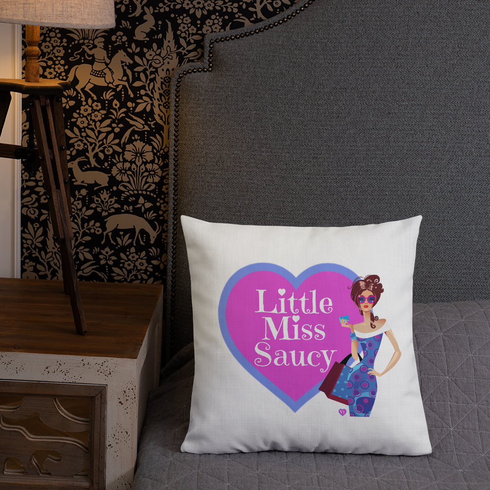 Little Miss Saucy Ladies Throw Pillow