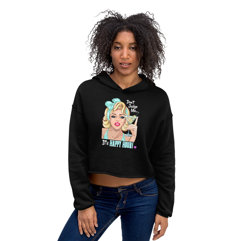 Happy Hour Crop Hoodie