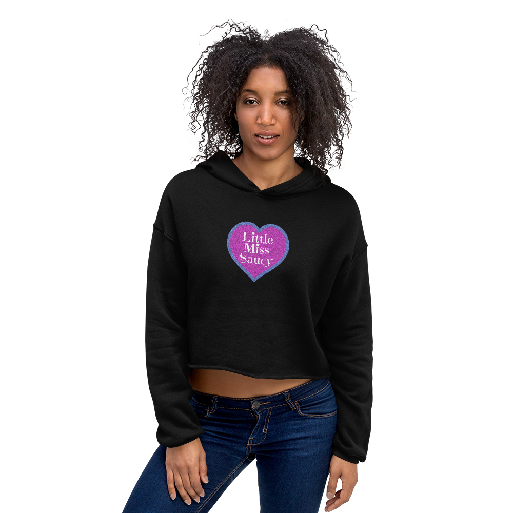 Little Miss Saucy Heart Crop Hoodie