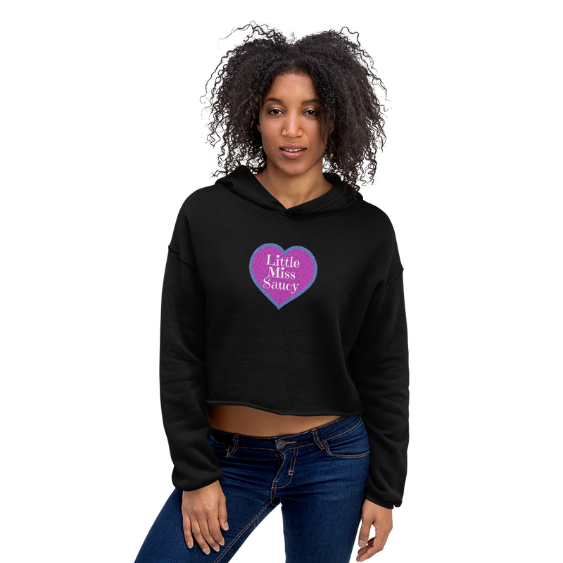 Little Miss Saucy Heart Crop Hoodie