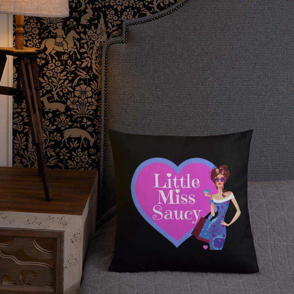 Little Miss Saucy Ladies Throw Pillow