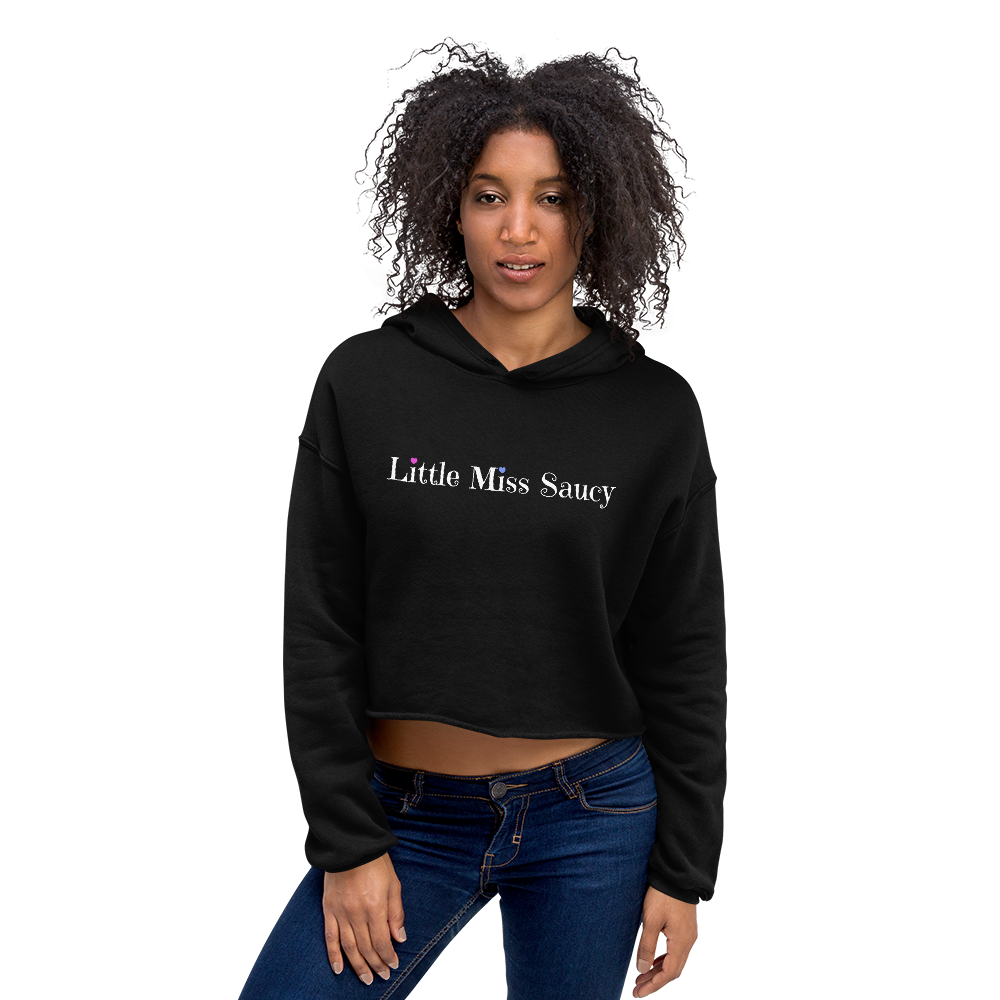 Little Miss Saucy Wordmark Crop Hoodie