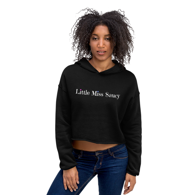 Little Miss Saucy Wordmark Crop Hoodie